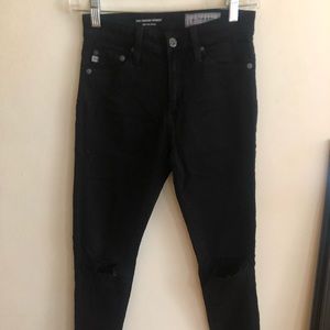 AG Farrah Skinny Destroyed black jeans size 24
